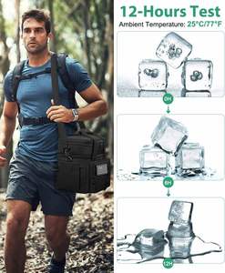 Boîte à lunch tactique pour homme, grande, isolée, à double compartiment, extensible, pliable, étanche, en polyester, avec motif drapeau américain - Product Image 5