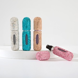 Petit flacon de parfum vide à chargement direct, avec pulvérisateur à pression et diamants incrustés, pour remplissage séparé - Product Image 2