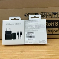 Chargeur rapide 25W PD3.0 EU EP-T2510 USB-C avec câble USB-C, adaptateur secteur pour Galaxy S22 S23 S24 A54, emballage de vente au détail, noir