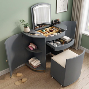 Modern Scandinavian Teak Wood <b>Makeup</b> <b>Vanity</b> Table <b>Mirror</b> Eco-Friendly Durable for Hotel Bedroom Furniture Indonesia Supplier - Product Image 3