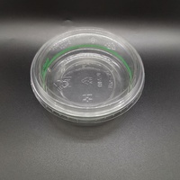 Hoogwaardige biologisch afbreekbare PLA-materiaal plastic fruit snijbekers, transparante ronde voedselverpakkingen met deksels