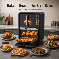 Anbolife OEM ODM Freidora de Aire Digital de Doble Calentamiento, Freidora de Aire de Doble Capa Multifunción Sin Aceite con Ventana de Visualización No Tóxica