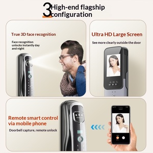 ระบบจดจำใบหน้า 3 มิติ ล็อคอัจฉริยะอัลลอยด์อะลูมิเนียม พร้อมระบบสแกนลายนิ้วมือและรหัสผ่านอัตโนมัติ  พร้อมช่องมองภาพแบบวิดีโอสำหรับตรวจสอบบ้าน - Product Image 5