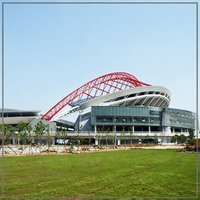Structure en acier sur mesure pour toit de stade, treillis spatial, grande portée, sans colonnes, pour bâtiment de tribune avec auvent