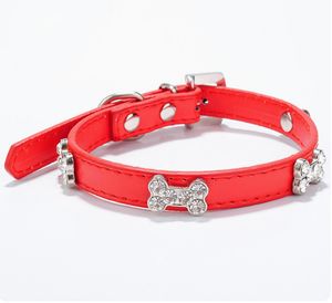 Collar de cuero de PU de color sólido para ladridos de perro con encantador accesorio de hueso correas y collares para mascotas - Product Image 6
