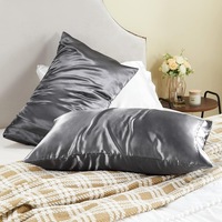 Taie d'oreiller en satin de soie personnalisée avec logo, housse d'oreiller unie en satin de soie, taie d'oreiller d'été avec fermeture à enveloppe