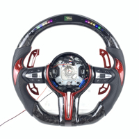 Palancas de Cambio de Marchas de Fibra de Carbono Forjado Azul para BMW Performance Sports, Compatibles con Volante Deportivo, Cubierta de Alcántara, Pantalla LED, 325i 330i M240i
