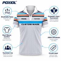 Polo de pickleball personnalisé blanc à manches courtes avec motif pour clubs et tournois – Personnalisation OEM et marque privée