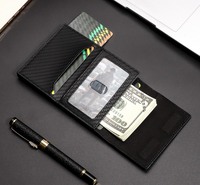 Dompet Kartu Kredit Tipis Anti Maling RFID Blocking dari Kulit PU Minibook Smart Business dengan Slot Airtag untuk Saku Depan