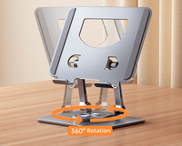 Support de tablette portable ergonomique, pliable, réglable, rotatif à 360°, en aluminium, pour bureau