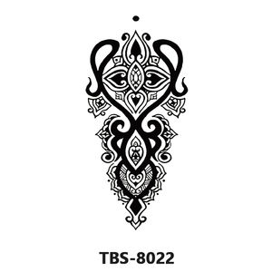 Autocollant de tatouage temporaire noir motif fleur, papillon, <span class=keywords><strong>serpent</strong></span>, style personnalisé, vente directe usine pour hommes et femmes - Product Image 6