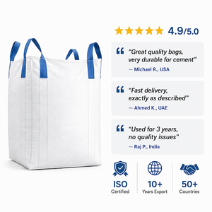 <span class=keywords><strong>Saco</strong></span> Jumbo FIBC de PP Transpirable Usado, de 500kg-2000kg, Modelo Baohua BH10, Factor de Seguridad 5:1, Fondo Plano, Súper <span class=keywords><strong>Saco</strong></span> para Talco - Product Image 6