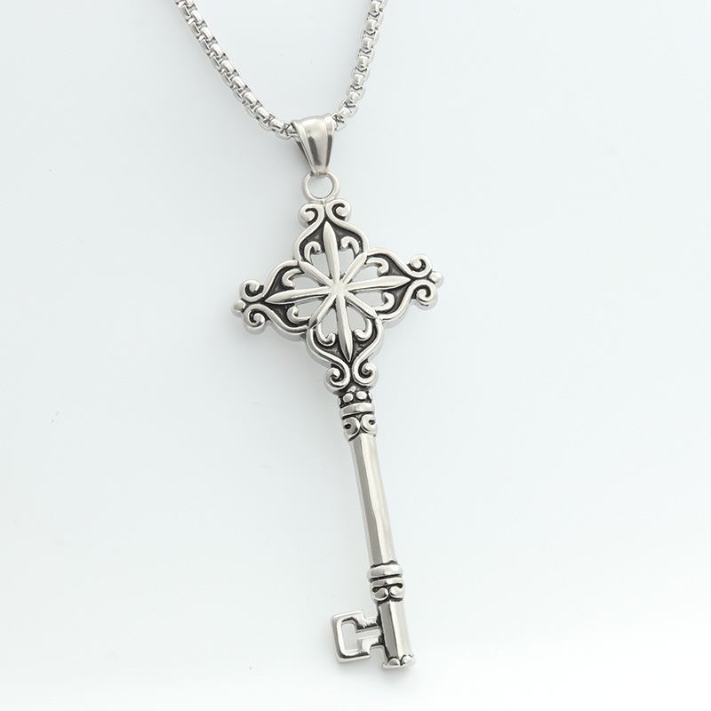 Silver pendant with a 3.0*60cm square pearl chain