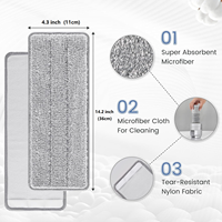 Têtes de balai serpillère plates en microfibre écologiques pour manche en acier, lavables, auto-essoreuses, durables, de rechange
