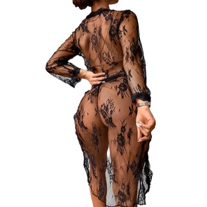 <span class=keywords><strong>Pigiama</strong></span> Elegante Estivo da Donna in Stile Europeo <span class=keywords><strong>e</strong></span> Americano, Set Sexy in <span class=keywords><strong>Pizzo</strong></span> Trasparente a Due Pezzi - Product Image 6