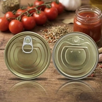 Couvre-boîte à ouverture facile 305 80,3 mm avec revêtement doré de qualité alimentaire