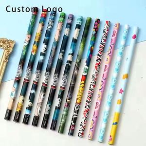 Lápices de Dibujos Animados Personalizados al por Mayor con Logotipo Personalizado - Lápices de Madera HB Promocionales con Borrador - Product Image 1