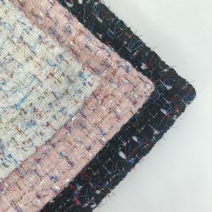 Vente chaude 100% Polyester Fantaisie Fil Tweed Tissu Nouveau Design Jacquard Armure Tissu pour Femmes Manteau - Product Image 1