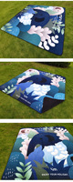 Tapis de camping/plaid de pique-nique multifonctionnel de grande taille, personnalisé par une marque haut de gamme, en taffetas de polyester sans couture, carré 3x3m