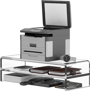 Jihong Tùy Chỉnh 2 Tier Acrylic Màn Hình Máy Tính Đứng Acrylic Máy In Chủ Rõ Ràng Acrylic Máy Tính Xách Tay Đứng Cho Văn Phòng/Nhà/Bàn - Product Image 2
