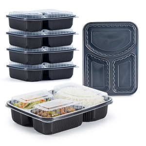 Boîtes alimentaires YANGRUI à fond texturé, 3 compartiments, contenants pour repas, boîtes à emporter durables pour restaurant - Product Image 1