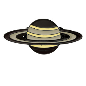 漫画かわいい惑星ブローチ地球太陽土星水星金星エナメルラペルピン - Product Image 4