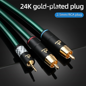 ATAUDIO-Cable de Audio de alta gama, 2,5mm, Hifi, <span class=keywords><strong>Hiend</strong></span>, equilibrado, de 1 a 2rca, amplificador de auriculares con enchufe de loto - Product Image 4