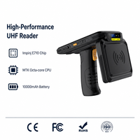Lecteur RFID UHF portable Android 12 Impinj E710 avec scanner de codes-barres 2D, terminal robuste pour la gestion des stocks d'entrepôt