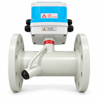 Débitmètre à ultrasons intégré en ligne DN15 DN200, type à bride, tout-en-un, avec RS485 Modbus 4-20mA pour eau et eaux usées