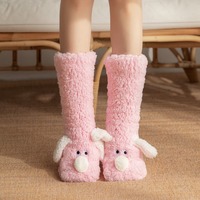 Nouveaux produits explosifs Chaussettes pour chiens moches et adorables Chaussettes de maison antidérapantes en molleton de corail moelleux avec poignées de patte