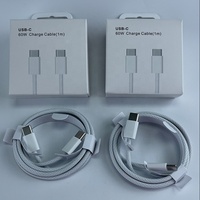 Cable USB-C a USB-C de 60W PD, Cable de Carga Rápida con Trenzado de Nailon de 1m 2m, Cable de Carga USB Tipo C para iPhone 15/16/17 para Samsung
