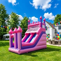 Château Gonflable Commercial Aquatique Personnalisé avec Impression Princesse, Toboggan Gonflable en PVC Facile à Installer pour Fêtes d'Enfants et Locations de Aires de Jeux
