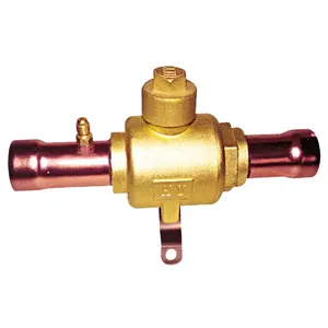 Air conditioning Refrigeration Valves Welding Connection Brass Copper Ball Valve with access port check valve