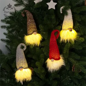 LED gesichtslose Puppe Anhänger Weihnachts dekor Zwerg Anhänger mit Lichtern Plüsch Weihnachts feier Ornamente hängen Geschenk für Kinder Neu