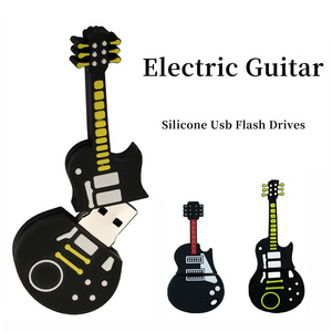 USB 2,0 3,0 Unidades <span class=keywords><strong>Flash</strong></span> Usb de silicona 128MB 512MB 1GB 2GB 4GB 8GB 16GB 32GB 64GB 128GB Regalo Disco <span class=keywords><strong>Flash</strong></span> de guitarra eléctrica de dibujos animados - Product Image 2