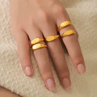 Zierlicher Glänzender Engelszahl-Gravur Glücksbringer-Fingerring, Mehrere Stile wie 111 222 777 888 999, Edelstahl Modeschmuck Ring