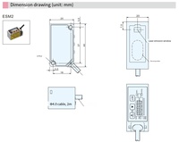 Capteur de déplacement laser micro HUAYIFENG ESM2-050, portée de 50 mm, sortie NPN/PNP RS485, IP67, pour la mesure de distance et d'épaisseur