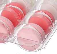 Boîtes à macarons en plastique, lot de 40, inserts transparents pour contenants à macarons, pour 16 macarons, boîtes d'emballage