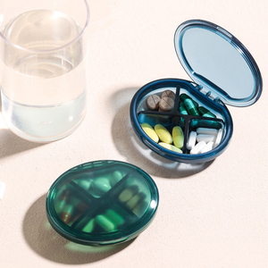 Pastillero Portátil JUXINDA, Organizador de Medicamentos Mini para la Mañana, el Mediodía y la Noche, Dispensador de Pastillas con 4 Compartimentos - Product Image 1