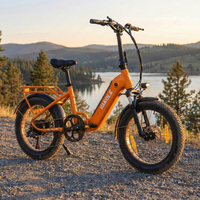 Bicicleta Eléctrica Plegable Vakole VT4 Naranja 250W con Motor sin Escobillas, Aleación de Aluminio, Batería de Litio, 20x3.0, Cesta, Luz LED, Stock UE, Urbana