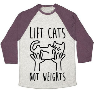 Camiseta de béisbol unisex de mezcla triple Lift Cats Not Weights - Product Image 2