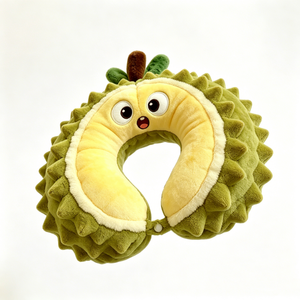 Customized Durian U-shaped <b>Neck</b> <b>Pillow</b> Plush Toy, Cute Durian Plush U Travel <b>Pillow</b> - Product Image 1