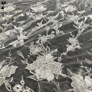 Thời trang hoa 3D dày Net thêu ren vải thiết kế cho Bridal Dress - Product Image 4