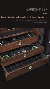 MINEESI 2026 กล่องเก็บนาฬิกาอัตโนมัติ พร้อมระบบป้องกันการโจรกรรม กล่องโลหะ ปลดล็อคด้วยลาย<span class=keywords><strong>น</strong></span>ิ้วมือ 8 12 20 ช่อง ปรับแต่งได้ - Product Image 5