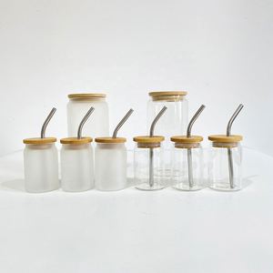 Vasos de chupito mini de 3.5oz transparentes esmerilados para sublimación, con tapa de bambú y pajitas metálicas, desde almacén de EE. UU. - Product Image 4