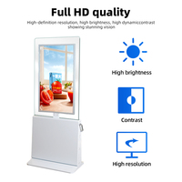 Pantalla Vertical de Doble Cara de 43 Pulgadas, con Soporte de Pie, Pantalla LCD Personalizada, Señalización Digital, Cartel Portátil, Pizarra Inteligente