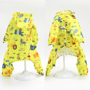 Impermeable para Mascotas con Estampado de Dibujos Animados, Cobertura Total, Amarillo, Ropa para Perros para las Cuatro Estaciones - Product Image 3