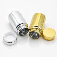 Flacon à pilules en plastique PET plaqué or et argent, conteneur vide de qualité alimentaire pour capsules et comprimés de compléments alimentaires, logo personnalisé
