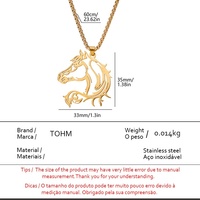 Collier pendentif tête de cheval creuse en acier inoxydable, breloque animale équestre, pour hommes et femmes, vente en gros