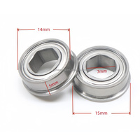 Rodamientos con Brida Hexagonal FTC F687ZZ, Rodamiento Hexagonal Especial para Robots, Serie con Brida de 7x14x5 mm para GoBILDA 1611, Rodamiento REX de 8 mm